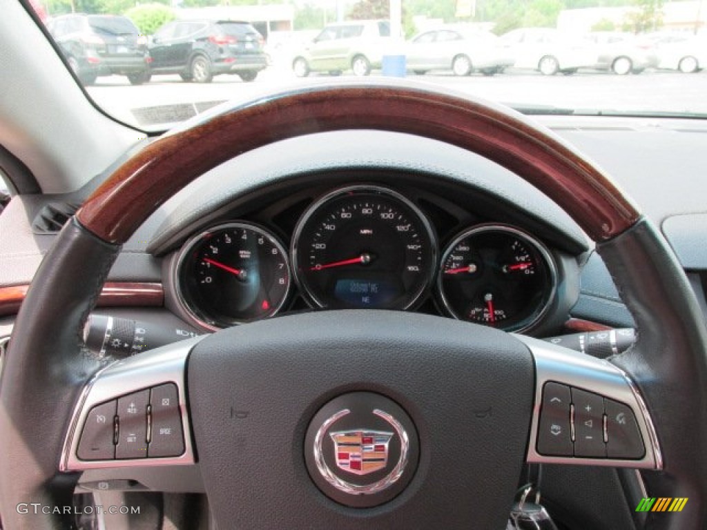 2009 Cadillac CTS Sedan Ebony Steering Wheel Photo #81569055