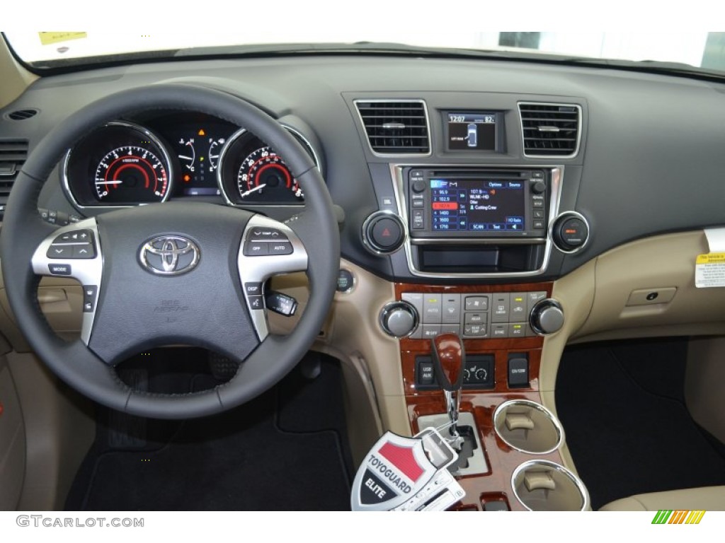 2013 Toyota Highlander Limited Sand Beige Dashboard Photo #81570630
