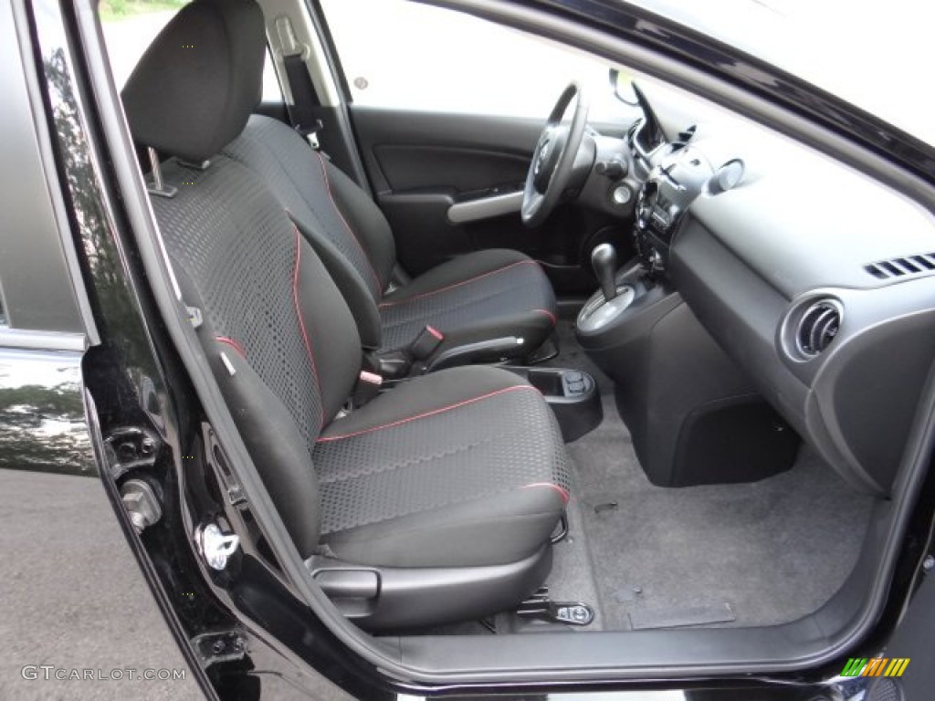 Black/Red Piping Interior 2013 Mazda MAZDA2 Touring Photo #81572058