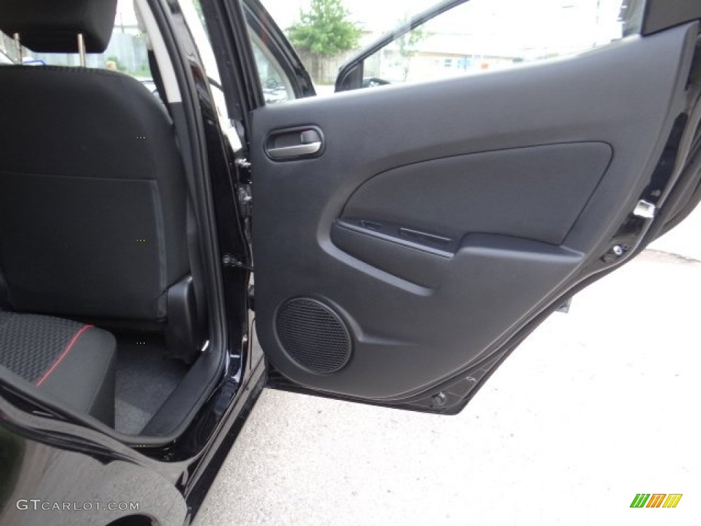 2013 Mazda MAZDA2 Touring Black/Red Piping Door Panel Photo #81572100