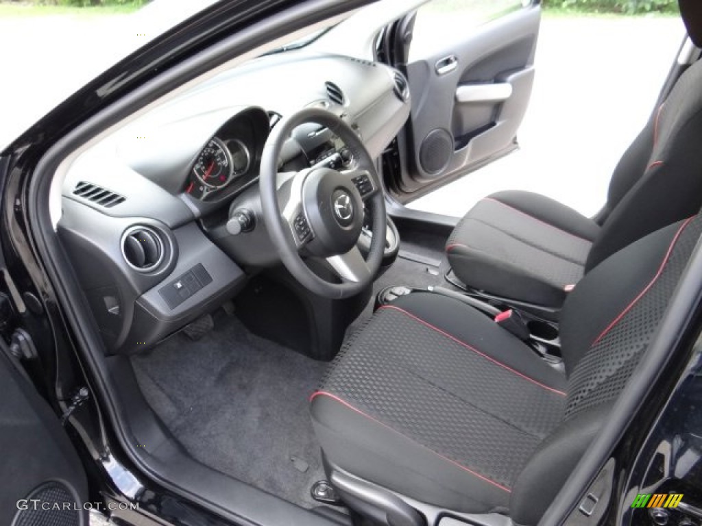 Black/Red Piping Interior 2013 Mazda MAZDA2 Touring Photo #81572238