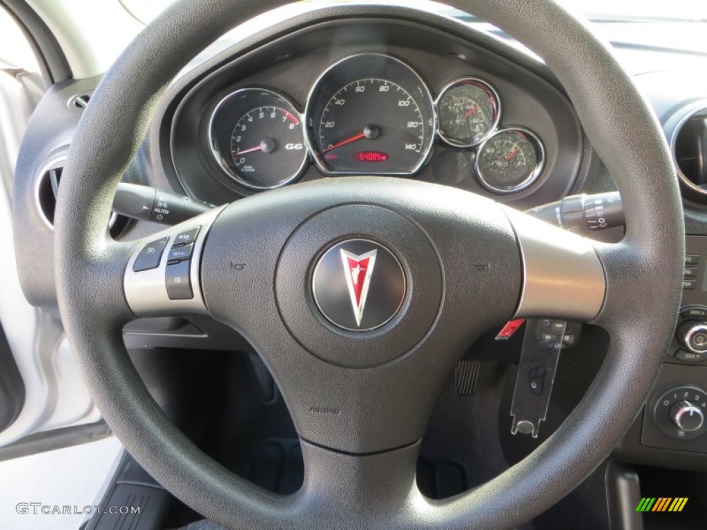2007 Pontiac G6 Sedan Ebony Steering Wheel Photo #81572424