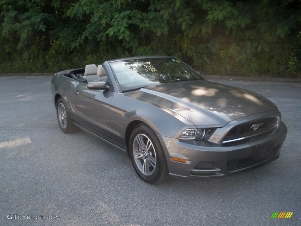 2013 Mustang V6 Premium Convertible - Sterling Gray Metallic / Stone photo #1