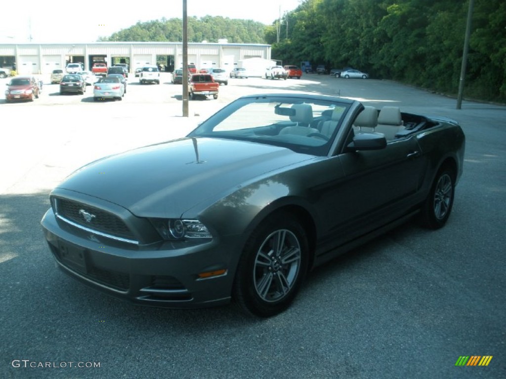 2013 Mustang V6 Premium Convertible - Sterling Gray Metallic / Stone photo #13