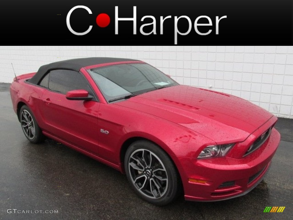 2013 Mustang GT Premium Convertible - Red Candy Metallic / Charcoal Black/Cashmere Accent photo #1