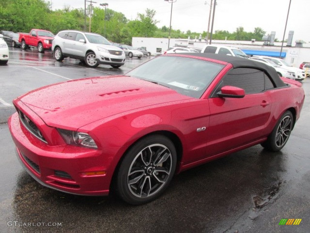 2013 Mustang GT Premium Convertible - Red Candy Metallic / Charcoal Black/Cashmere Accent photo #5