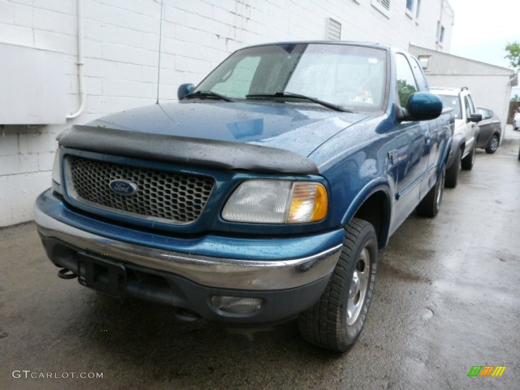 2001 F150 XLT SuperCab 4x4 - Island Blue Metallic / Medium Graphite photo #8