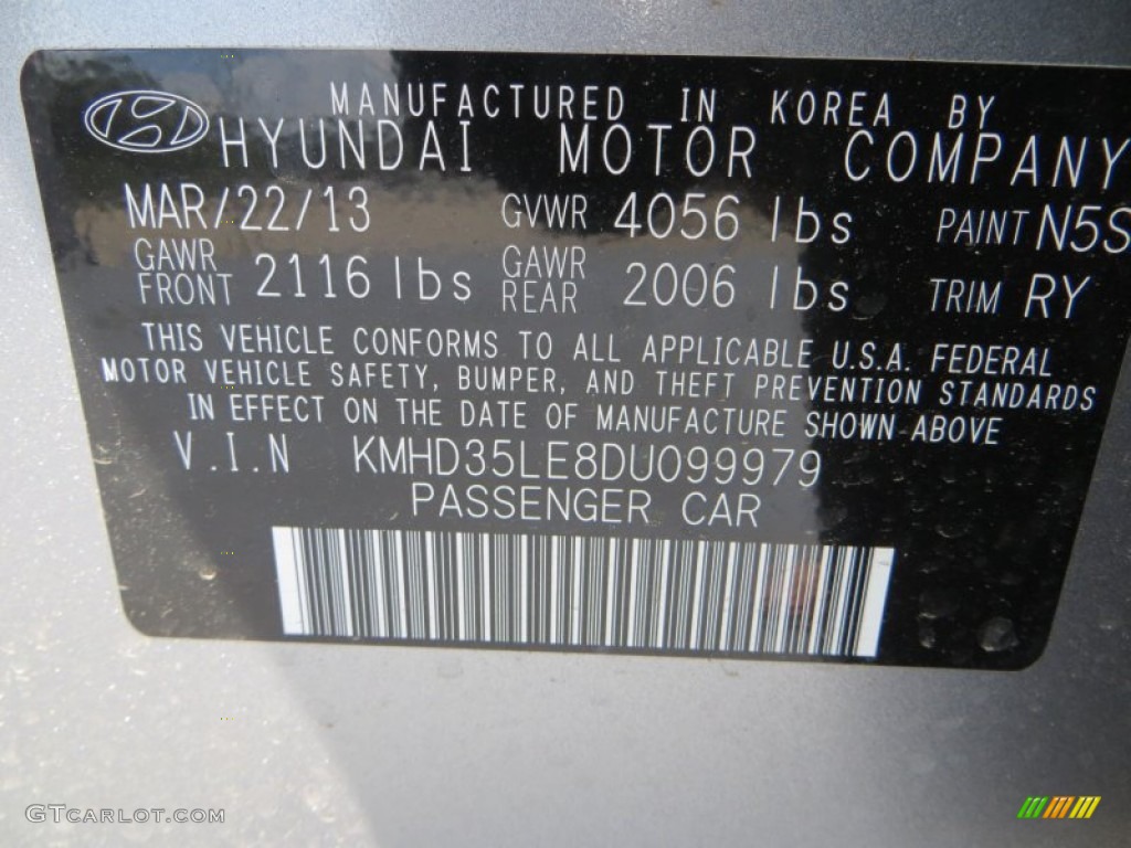 2013 Elantra GT - Titanium Gray Metallic / Black photo #34