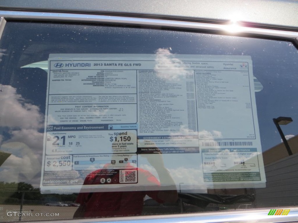 2013 Santa Fe GLS - Hampton Green Pearl / Beige photo #34