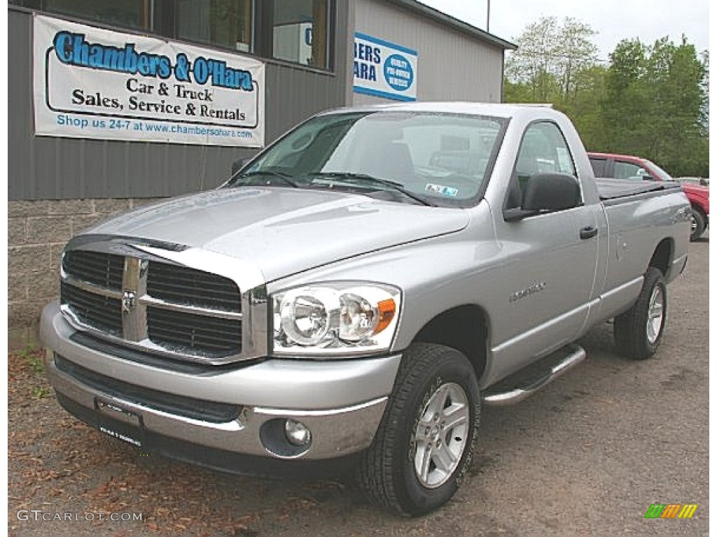 2007 Ram 1500 SLT Regular Cab 4x4 - Bright Silver Metallic / Medium Slate Gray photo #1