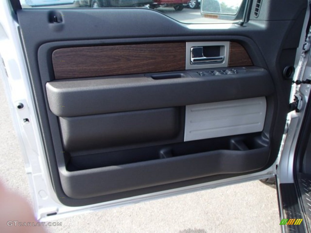 2013 Ford F150 Lariat SuperCab 4x4 Black Door Panel Photo #81586986