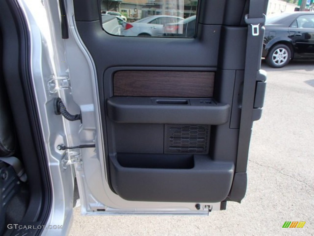 2013 Ford F150 Lariat SuperCab 4x4 Black Door Panel Photo #81587019