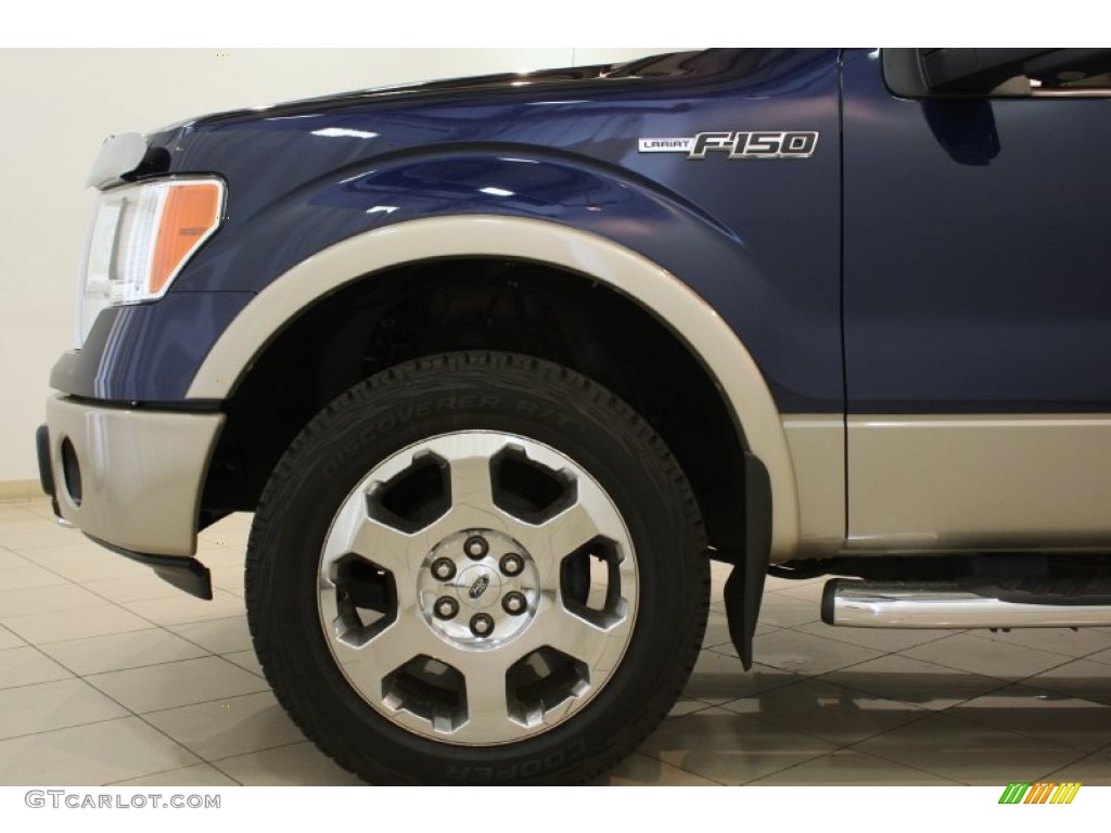 2009 F150 Lariat SuperCrew 4x4 - Dark Blue Pearl Metallic / Camel/Tan photo #15