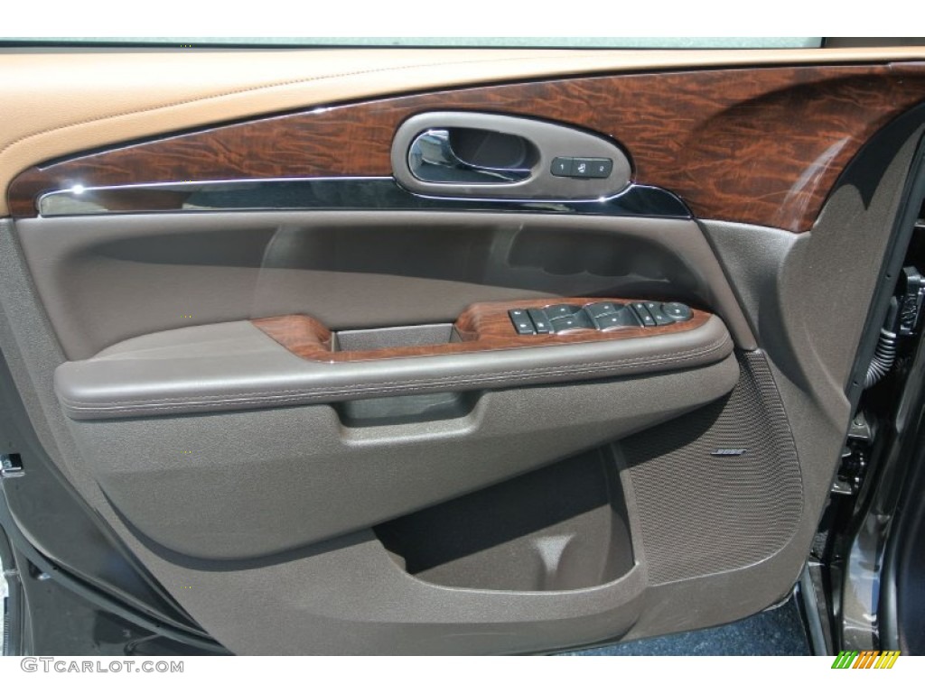 2013 Buick Enclave Premium AWD Choccachino Leather Door Panel Photo #81588150