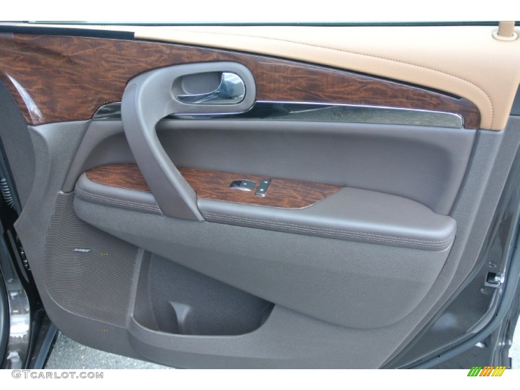 2013 Buick Enclave Premium AWD Choccachino Leather Door Panel Photo #81588378