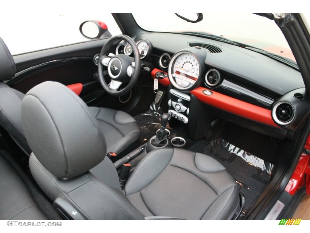 Grey/Carbon Black Interior 2010 Mini Cooper S Convertible Photo #81589383