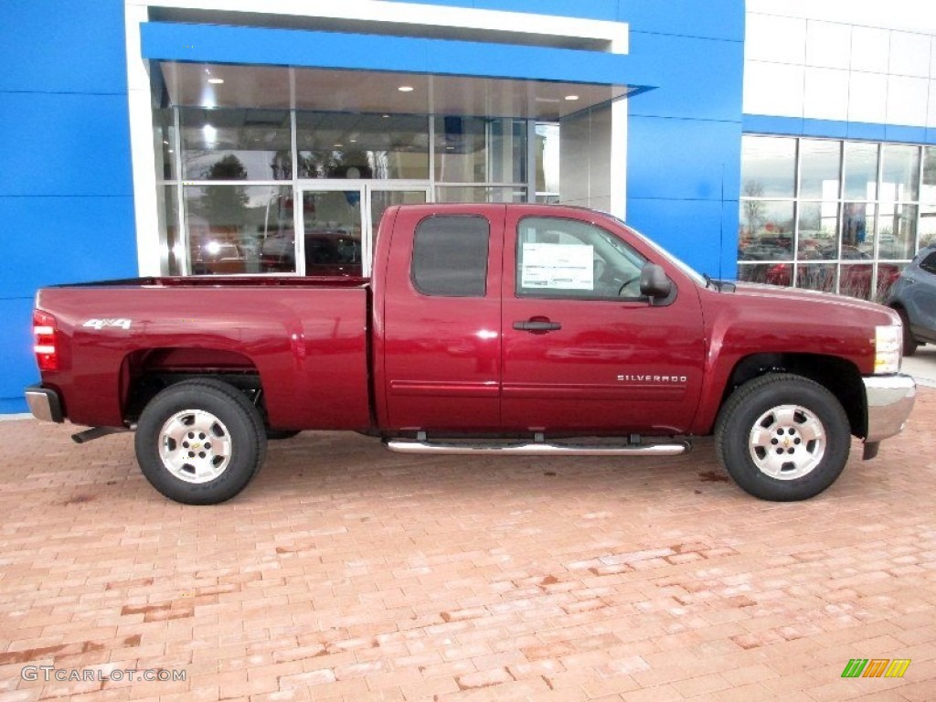 2013 Silverado 1500 LT Extended Cab 4x4 - Deep Ruby Metallic / Light Titanium/Dark Titanium photo #3