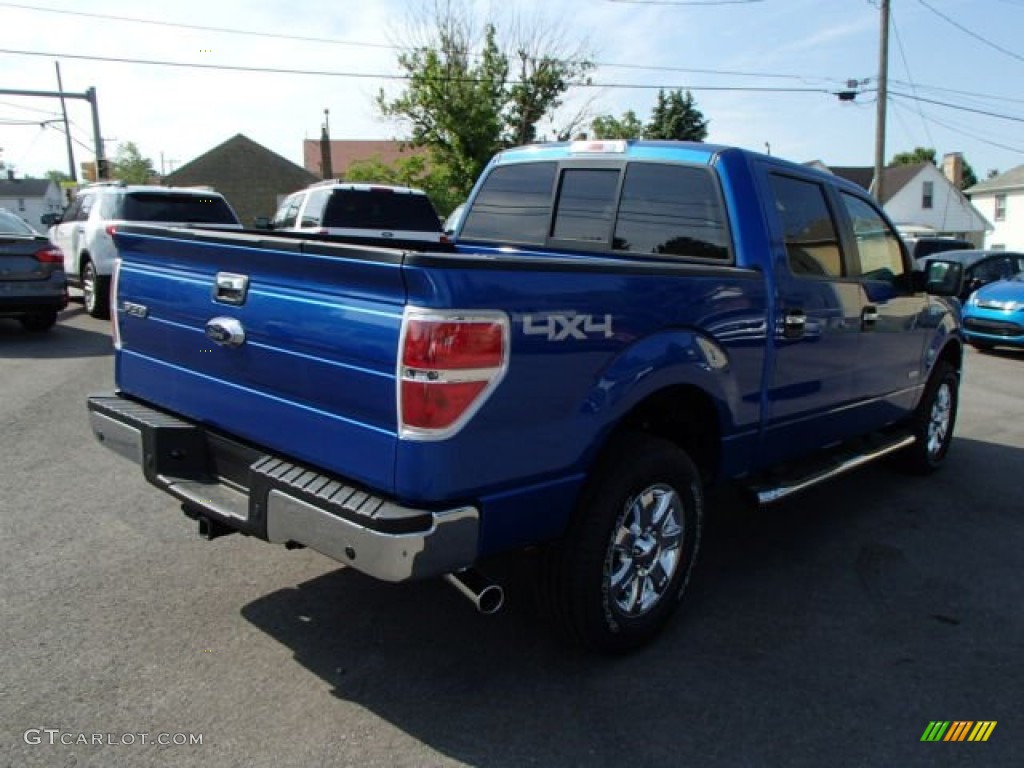 2013 F150 XLT SuperCrew 4x4 - Blue Flame Metallic / Steel Gray photo #5