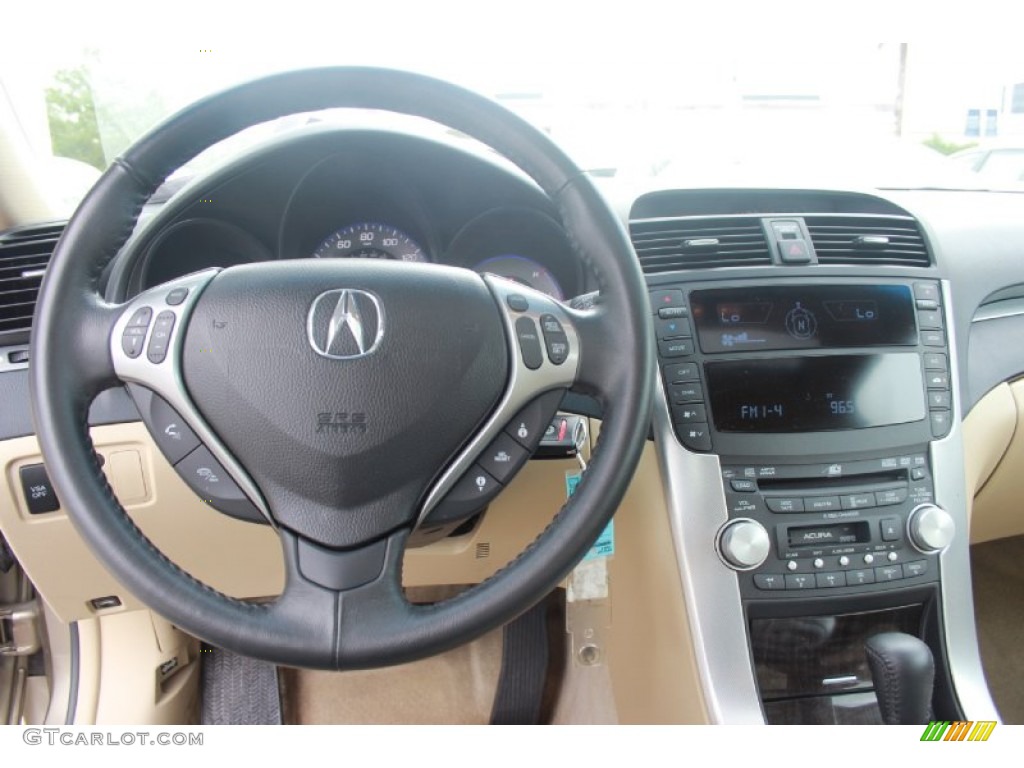 2008 Acura TL 3.2 Parchment Steering Wheel Photo #81591930