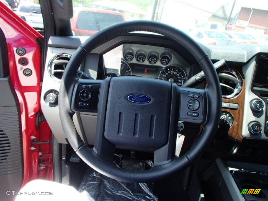 2013 F350 Super Duty Lariat Crew Cab 4x4 - Vermillion Red / Steel photo #21