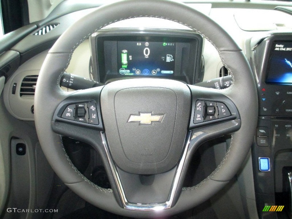 2013 Chevrolet Volt Standard Volt Model Pebble Beige/Dark Accents Steering Wheel Photo #81592544