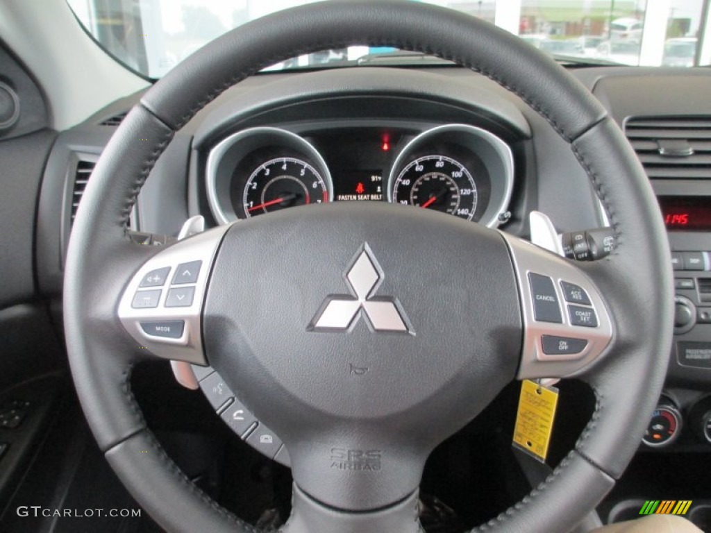 2013 Mitsubishi Outlander Sport ES Black Steering Wheel Photo #81594537