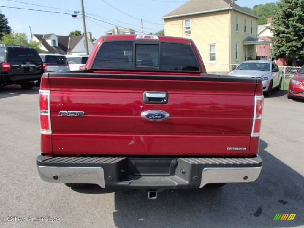 2013 F150 XLT SuperCrew 4x4 - Ruby Red Metallic / Steel Gray photo #6