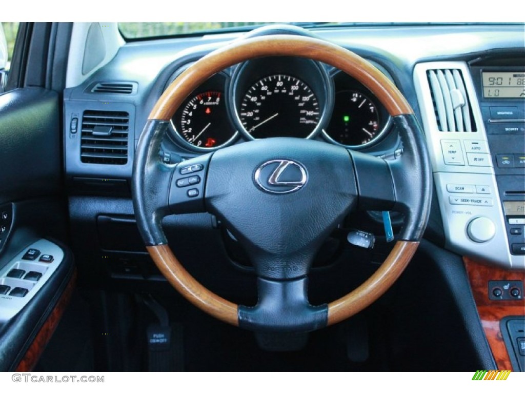 2005 Lexus RX 330 Black Steering Wheel Photo #81596063