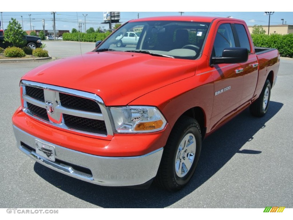 2012 Ram 1500 SLT Quad Cab - Flame Red / Dark Slate Gray/Medium Graystone photo #1