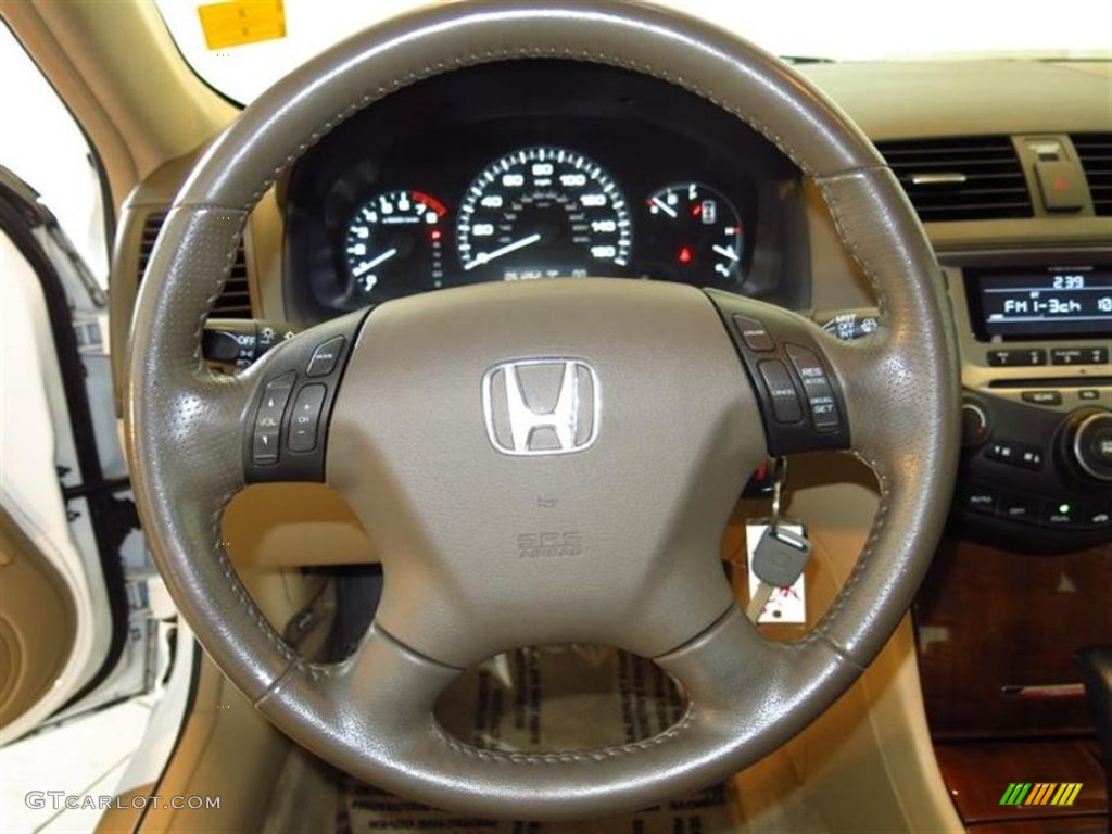 2007 Honda Accord EX-L Sedan Ivory Steering Wheel Photo #81596782
