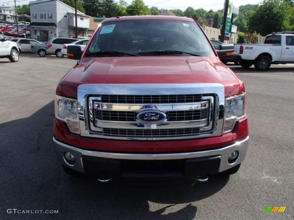 2013 F150 XLT SuperCrew 4x4 - Ruby Red Metallic / Steel Gray photo #2