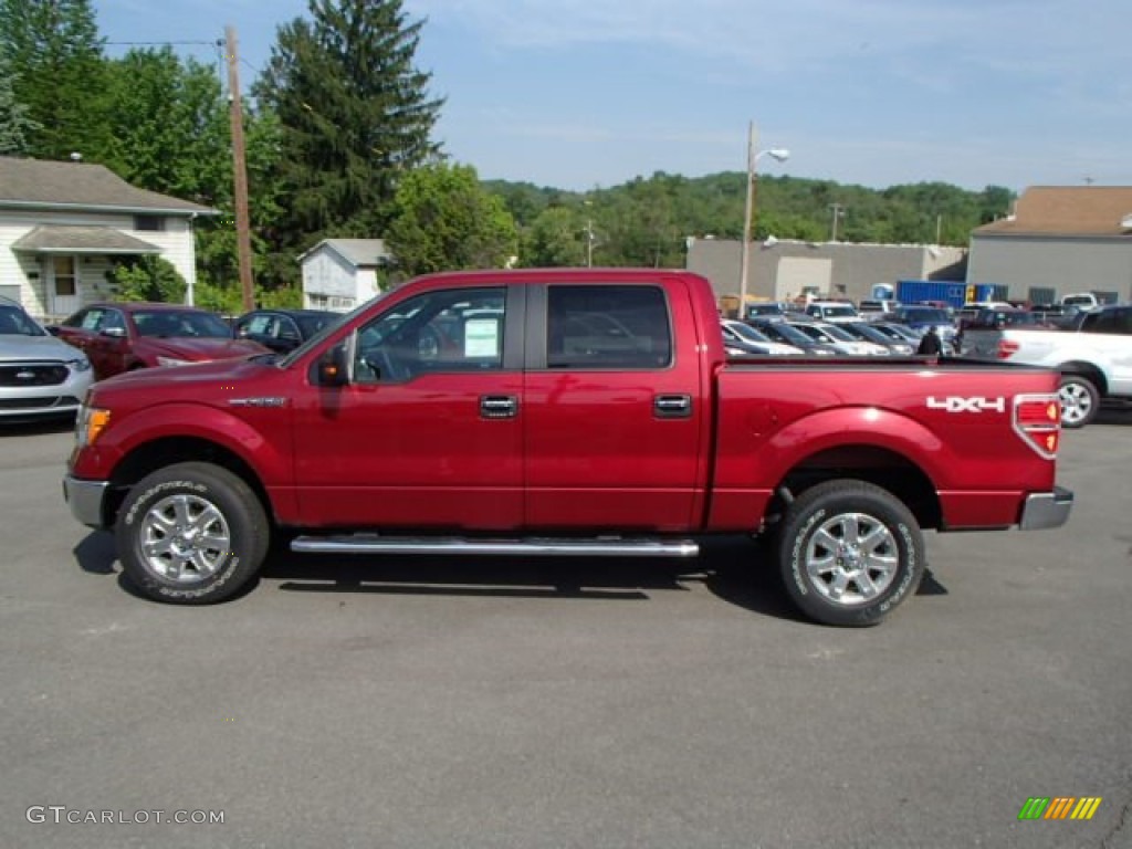 2013 F150 XLT SuperCrew 4x4 - Ruby Red Metallic / Steel Gray photo #8