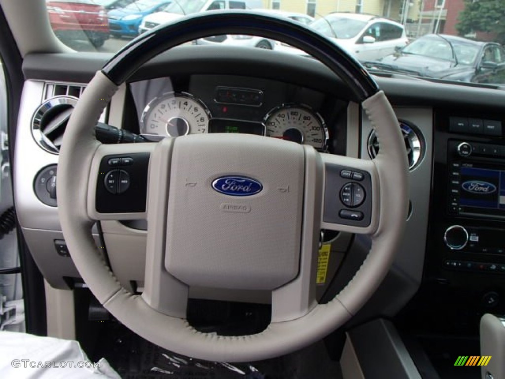 2013 Ford Expedition Limited 4x4 Stone Steering Wheel Photo #81599481