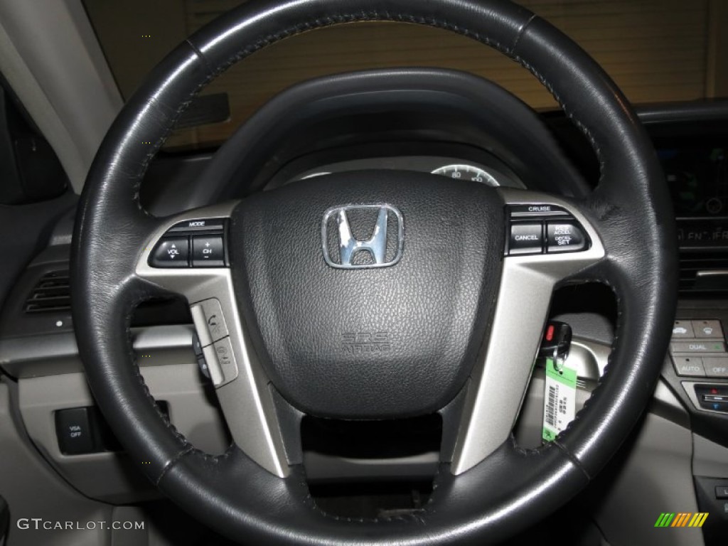 2009 Honda Accord EX-L V6 Sedan Gray Steering Wheel Photo #81599604