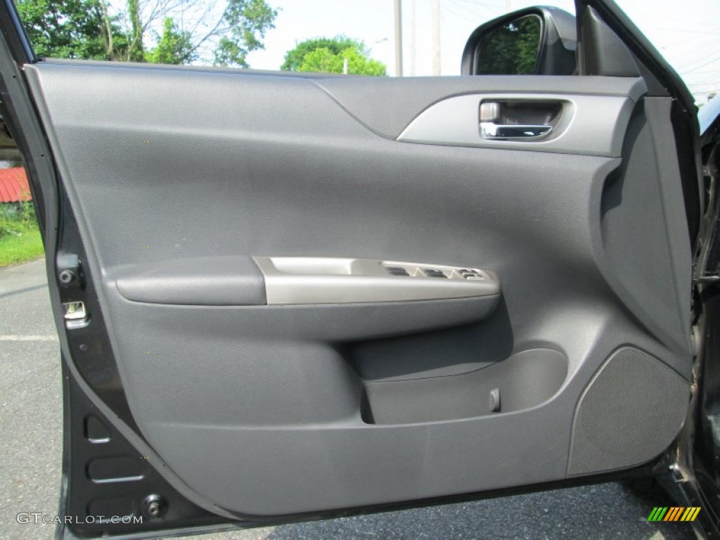2008 Subaru Impreza WRX Wagon Carbon Black Door Panel Photo #81602972