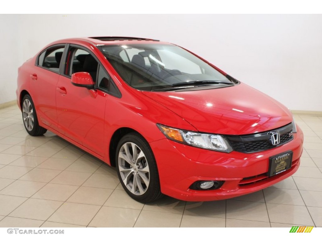 2012 Civic Si Sedan - Rallye Red / Black photo #1