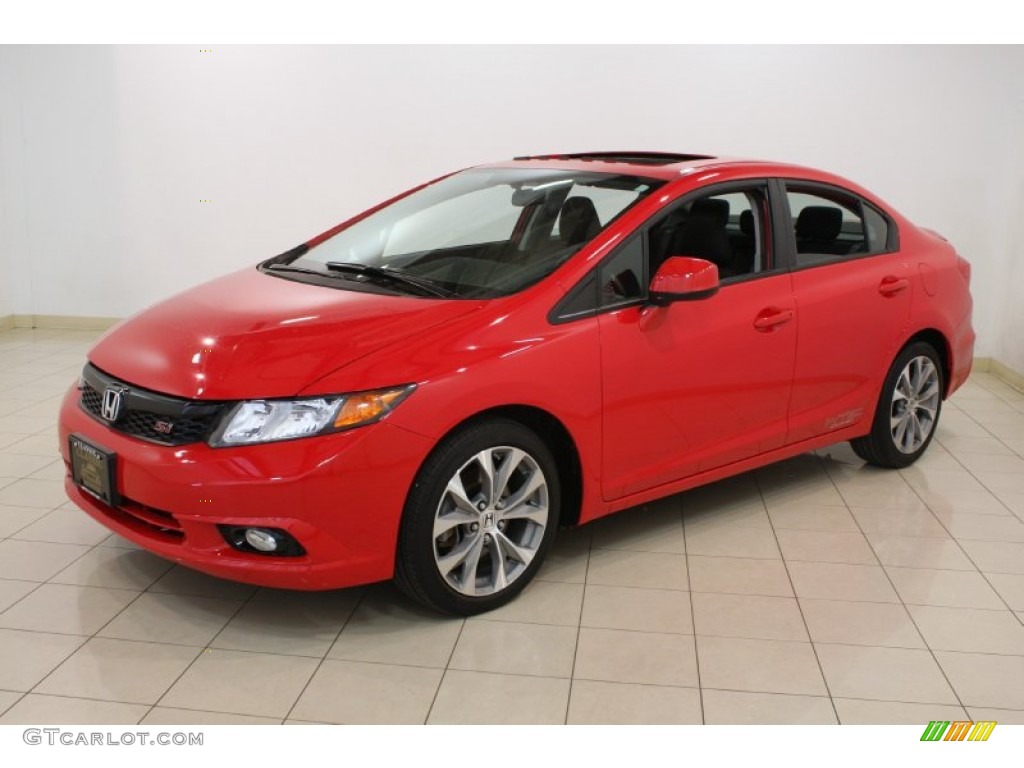 2012 Civic Si Sedan - Rallye Red / Black photo #3