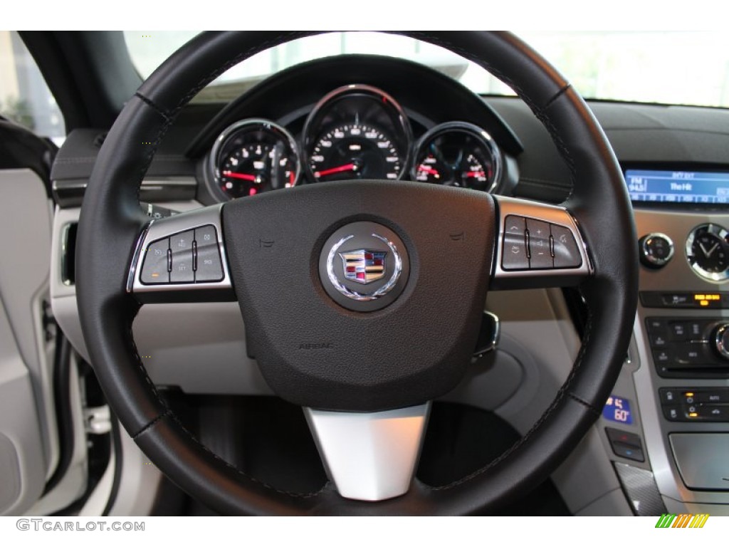 2013 Cadillac CTS Coupe Light Titanium/Ebony Steering Wheel Photo #81607512