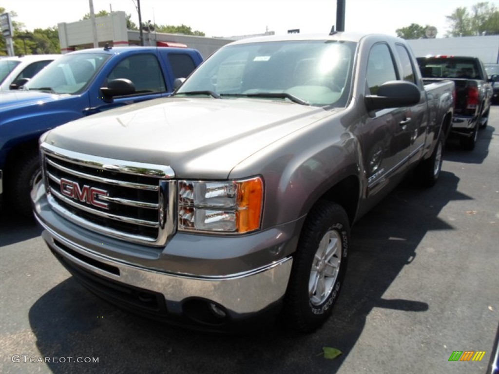 2013 Sierra 1500 SLE Extended Cab 4x4 - Steel Gray Metallic / Ebony photo #1
