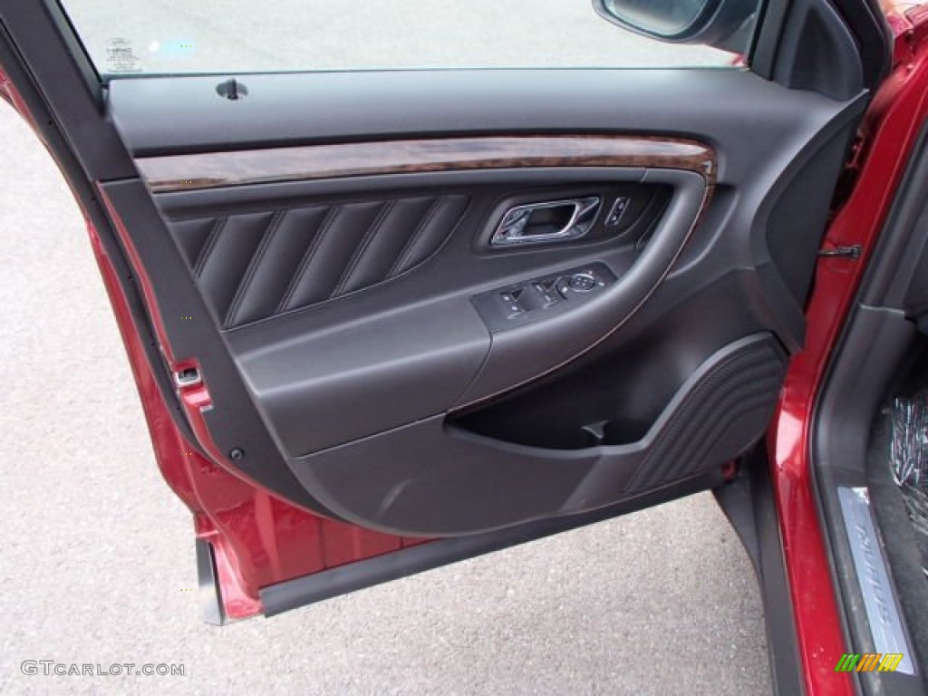 2013 Ford Taurus Limited AWD Charcoal Black Door Panel Photo #81610485