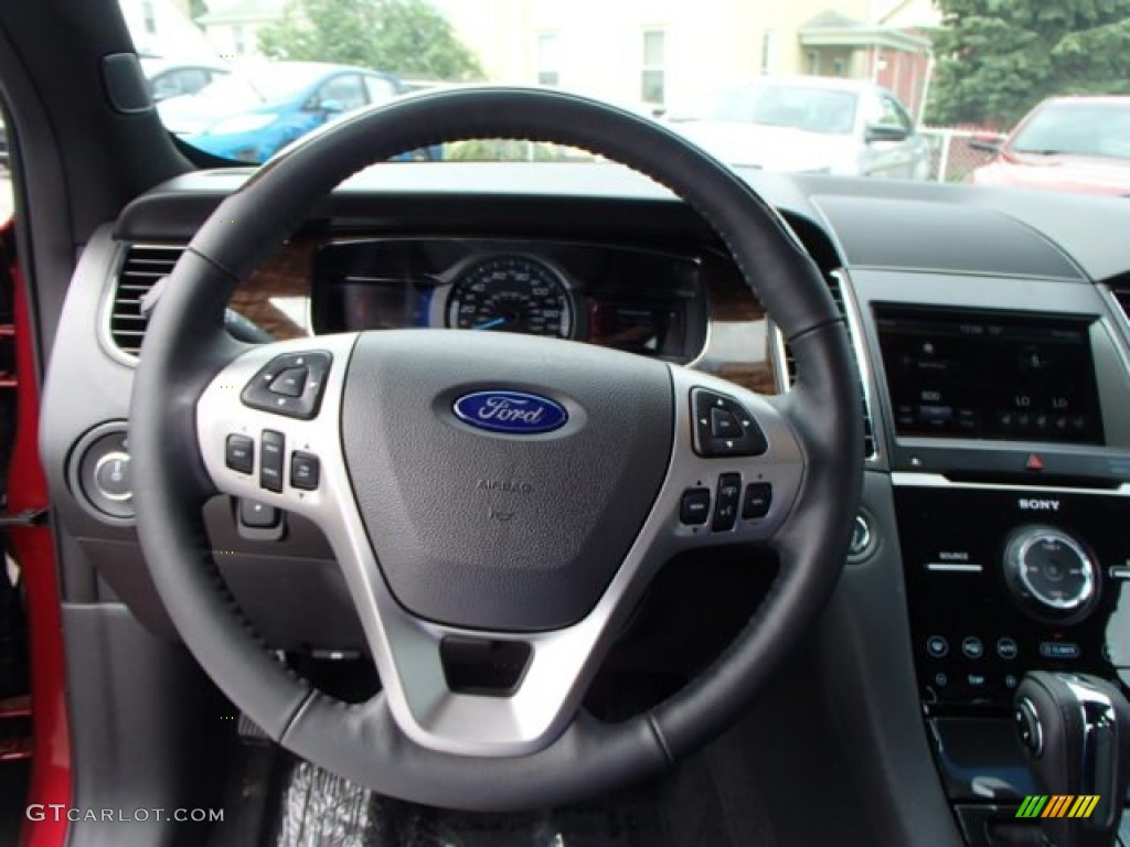 2013 Ford Taurus Limited AWD Charcoal Black Steering Wheel Photo #81610647
