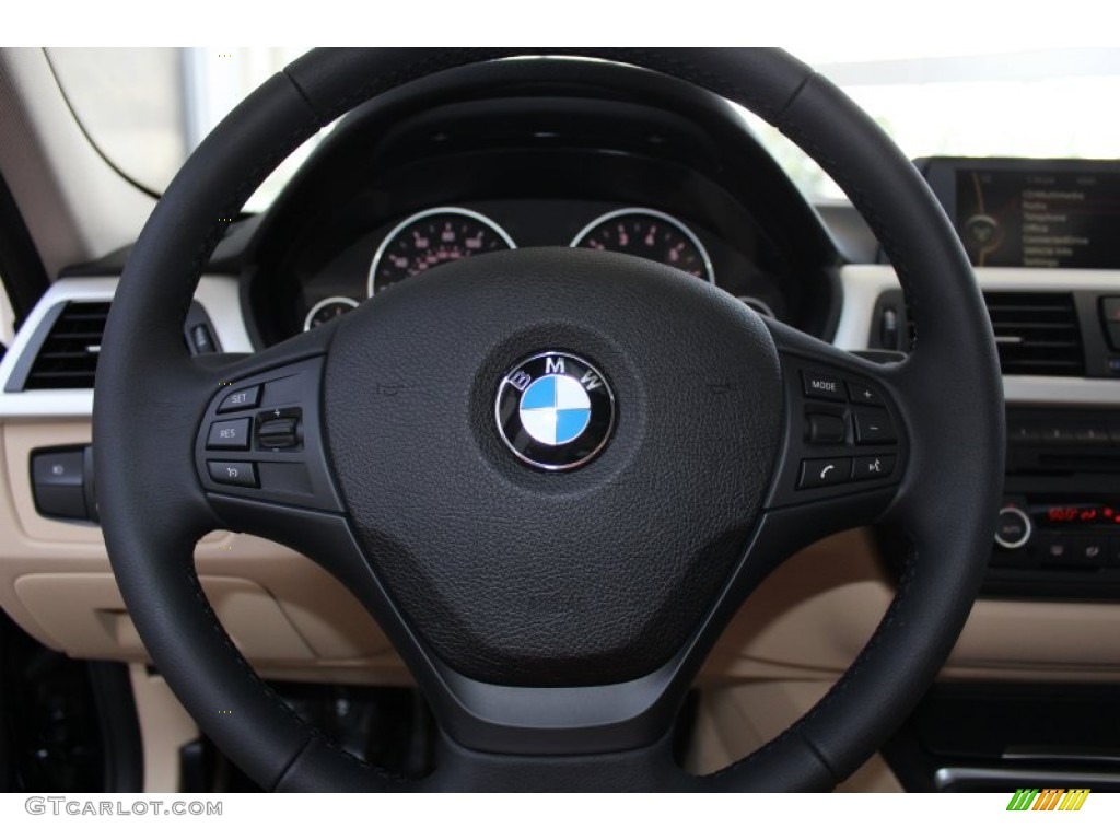 2013 3 Series 328i Sedan - Jet Black / Venetian Beige photo #15