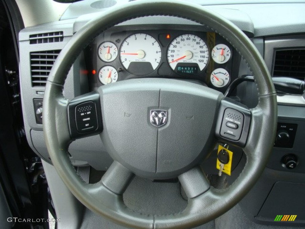 2006 Dodge Ram 1500 Sport Quad Cab 4x4 Medium Slate Gray Steering Wheel Photo #81612672