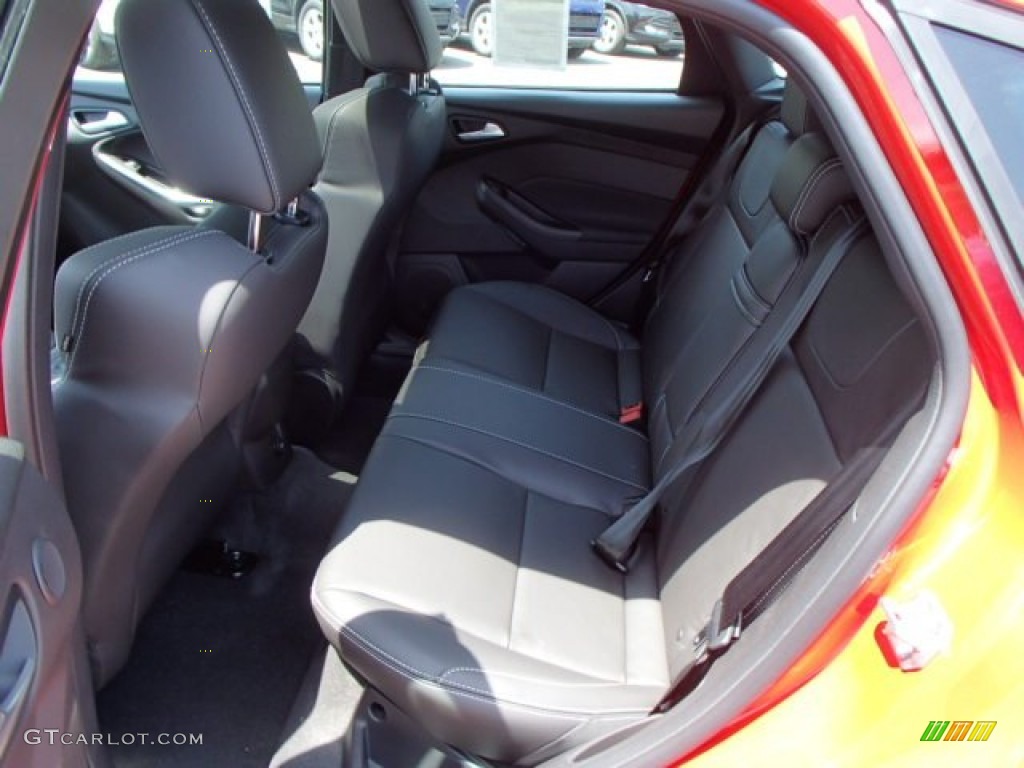 ST Charcoal Black Full-Leather Recaro Seats Interior 2013 Ford Focus ST Hatchback Photo #81613953