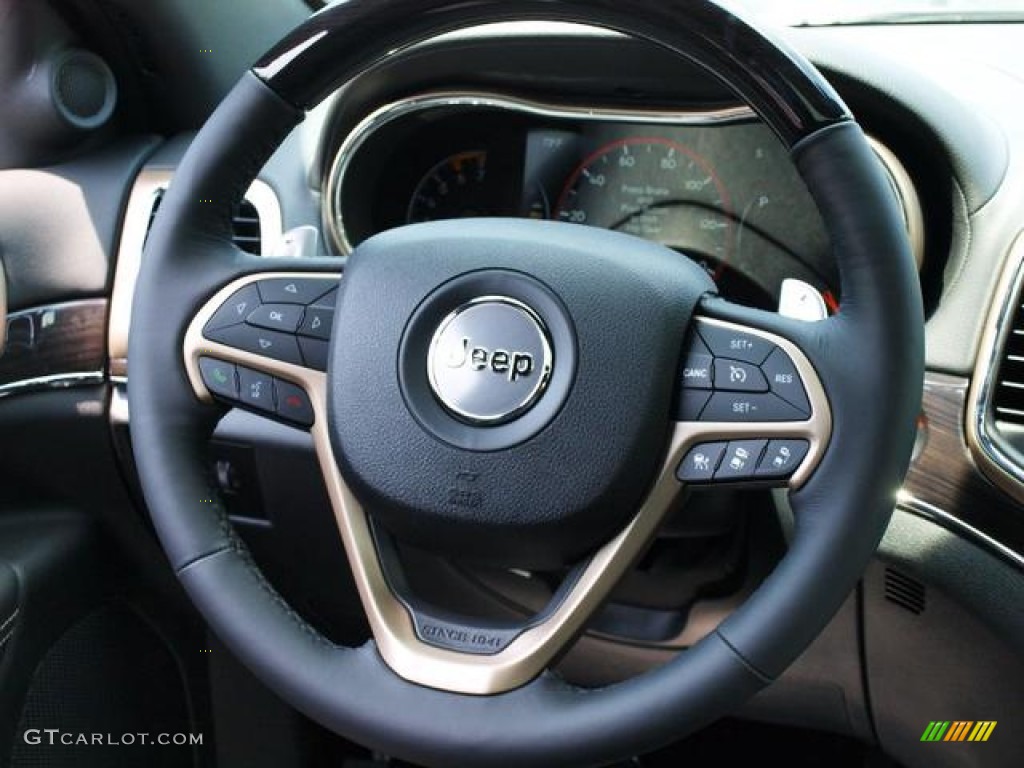 2014 Jeep Grand Cherokee Overland 4x4 Overland Morocco Black Steering Wheel Photo #81616676