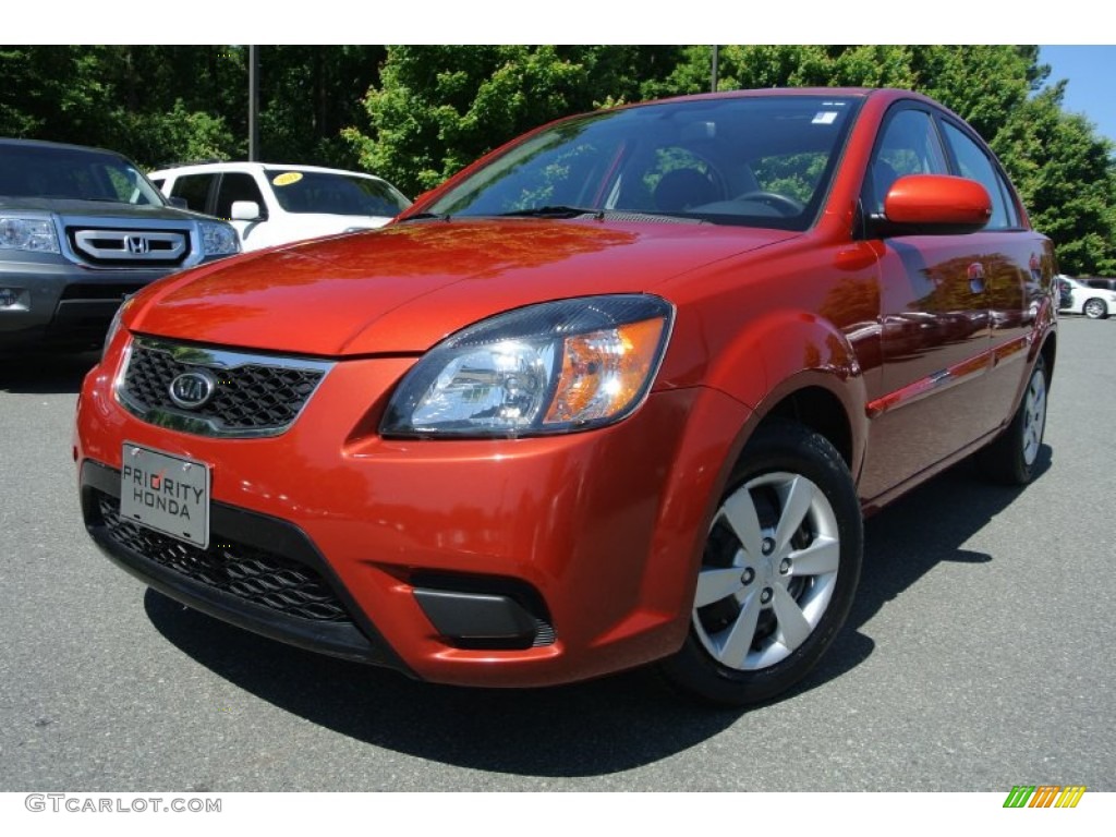 2010 Rio LX Sedan - Tropical Red / Gray photo #1