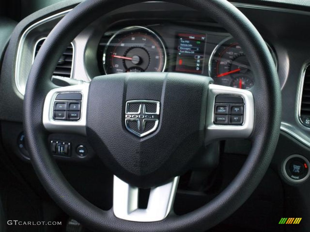 2013 Dodge Charger SE Black Steering Wheel Photo #81618979