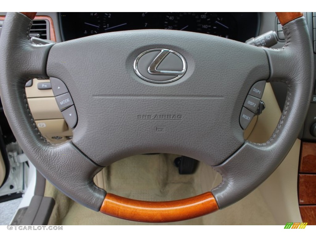 2004 Lexus LS 430 Cashmere Steering Wheel Photo #81620315