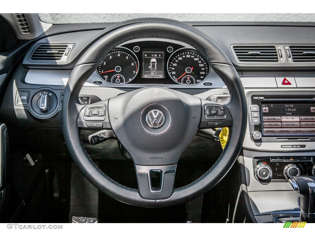 2011 Volkswagen CC Sport Black Steering Wheel Photo #81622774