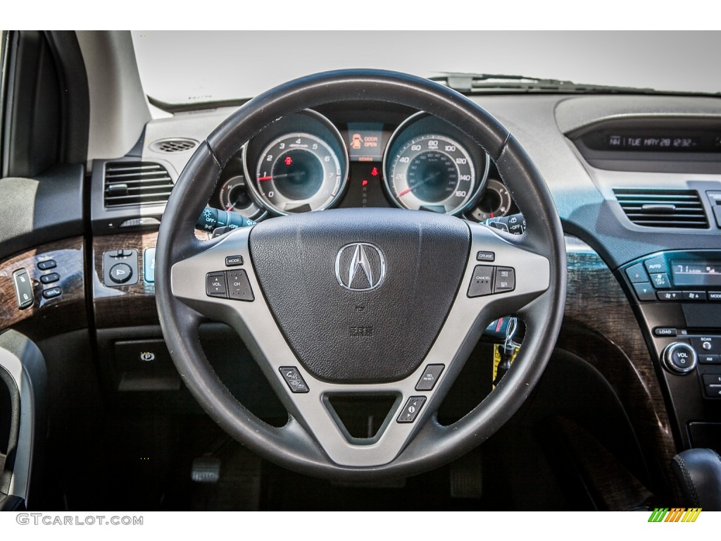 2010 Acura MDX Standard MDX Model Ebony Steering Wheel Photo #81624255